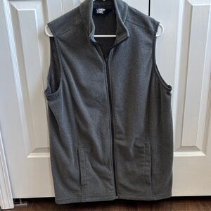 Lands' End Women’s  Gray Fleece Vest, Large Tall